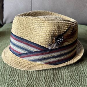 Stylish Tan Fedora with Striped Band